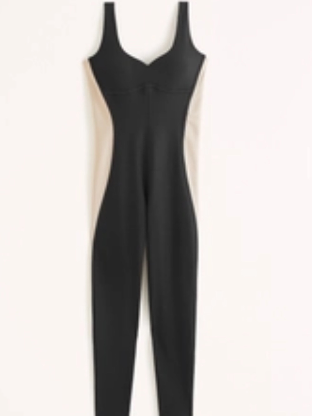 Abercrombie & Fitch YPB sculptLUX Full-Length Sweetheart Onesie - Black & Tan